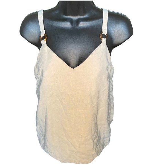 TOPSHOP Tan Neutral Tilda Ring Camisole Top Size 2 - Picture 3 of 9